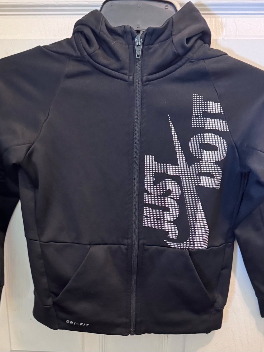 Nike Black Kids Full-Zip Hoodie with Rhinestone "Just Do It"